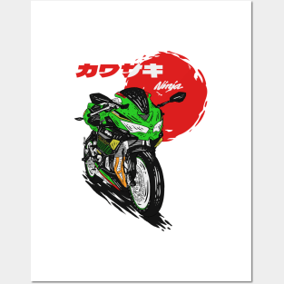 Japanese Kawasaki Motorcycle Posters and Art